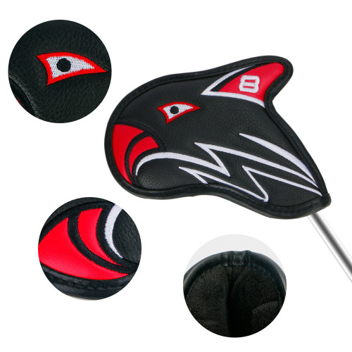 高爾夫鐵桿套高檔PU球桿保護頭套11個/套老鷹圖案球桿帽套 高爾夫鐵桿套高檔PU球桿保護頭套11個/套老鷹圖案球桿帽套
