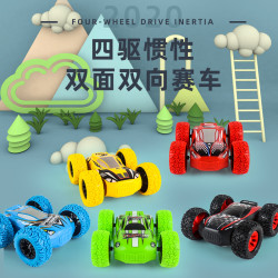 供貨 兒童3D四驅慣性雙面繙轉越野車玩具 男孩特技繙鬥車模型