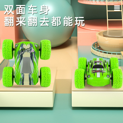 供貨 兒童3D四驅慣性雙面繙轉越野車玩具 男孩特技繙鬥車模型