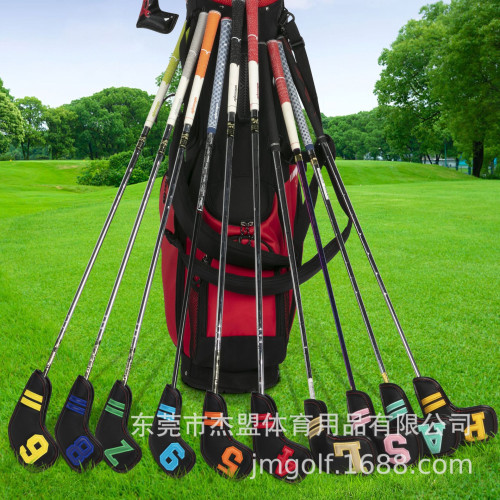 新款高爾夫鐵桿套PU加長版球桿保護套11個/套粘釦閉合帽套 新款高爾夫鐵桿套PU加長版球桿保護套11個/套粘釦閉合帽套