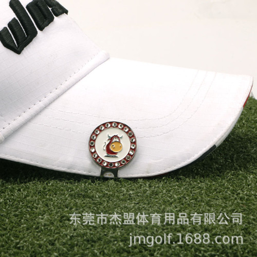 新款高爾夫馬克帽夾球位標Marker水鑽裝飾選品款磁性球位置標