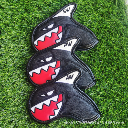 鯊魚鐵桿套 高爾夫球桿頭套 球頭帽套 高爾夫桿套保護套Golf 鯊魚鐵桿套 高爾夫球桿頭套 球頭帽套 高爾夫桿套保護套Golf