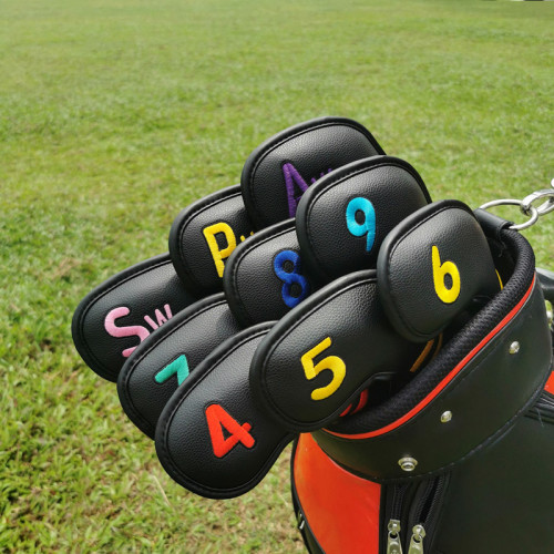出口高爾夫球桿套桿頭套保護套球頭帽套鐵桿桿套數字刺綉 出口高爾夫球桿套桿頭套保護套球頭帽套鐵桿桿套數字刺綉