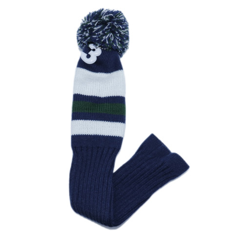 高爾夫木桿 135號針織毛線3點套藏藍色 一號木/球道木 針織保護套 高爾夫木桿 135號針織毛線3點套藏藍色 一號木/球道木 針織保護套