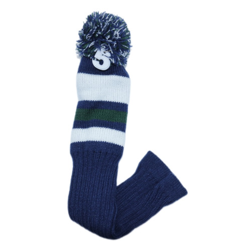 高爾夫木桿 135號針織毛線3點套藏藍色 一號木/球道木 針織保護套 高爾夫木桿 135號針織毛線3點套藏藍色 一號木/球道木 針織保護套