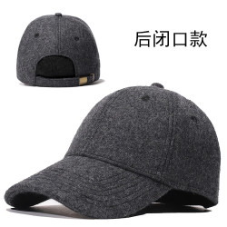 秋冬款羊毛昵子混紡加厚鴨舌帽韓版男女士棒球帽純色戶外保暖帽子