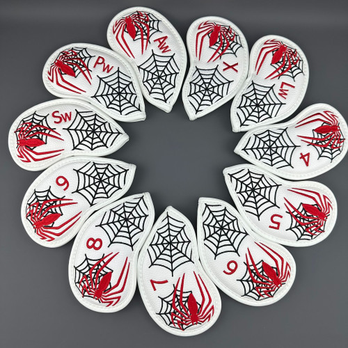 蜘蛛刺綉高爾夫鐵桿套 保護套防水耐磨高爾夫用品 蜘蛛刺綉高爾夫鐵桿套 保護套防水耐磨高爾夫用品