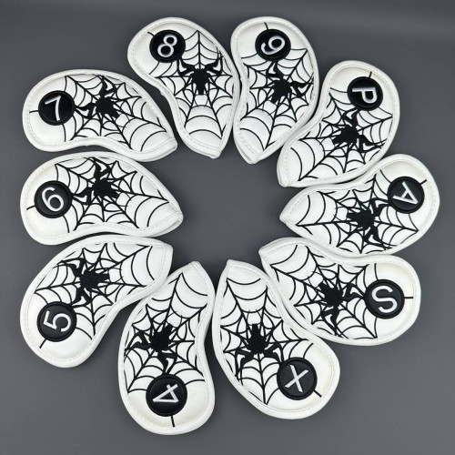 蜘蛛刺綉高爾夫鐵桿套 保護套防水耐磨高爾夫用品 蜘蛛刺綉高爾夫鐵桿套 保護套防水耐磨高爾夫用品