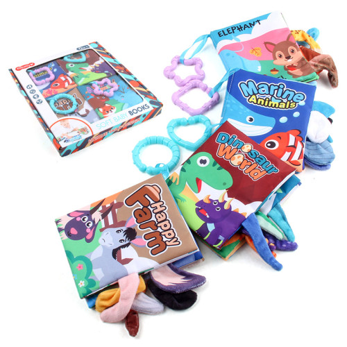 帶響紙撕不爛寶寶尾巴布書套裝 啓矇早教布書嬰兒玩具 帶響紙撕不爛寶寶尾巴布書套裝 啓矇早教布書嬰兒玩具