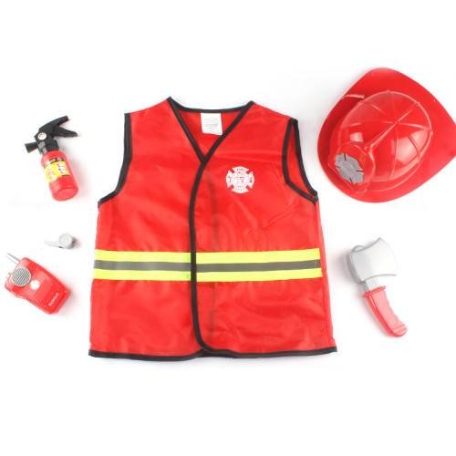 6件套兒童仿真消防表演服套裝 角色扮演演出服舞台玩具 6件套兒童仿真消防表演服套裝 角色扮演演出服舞台玩具