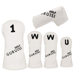 白色簡約男女士通用款高爾夫球桿套 桿頭套木桿套球頭帽套 保護套