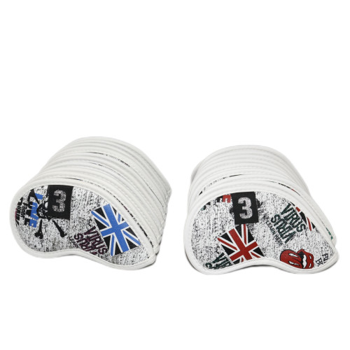 紅米字藍米字骷髏頭英國骷顱10點鐵桿套帽套高爾夫球桿套 紅米字藍米字骷髏頭英國骷顱10點鐵桿套帽套高爾夫球桿套