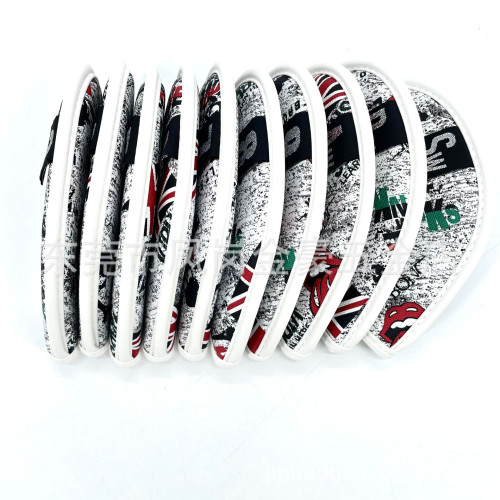 紅米字藍米字骷髏頭英國骷顱10點鐵桿套帽套高爾夫球桿套 紅米字藍米字骷髏頭英國骷顱10點鐵桿套帽套高爾夫球桿套