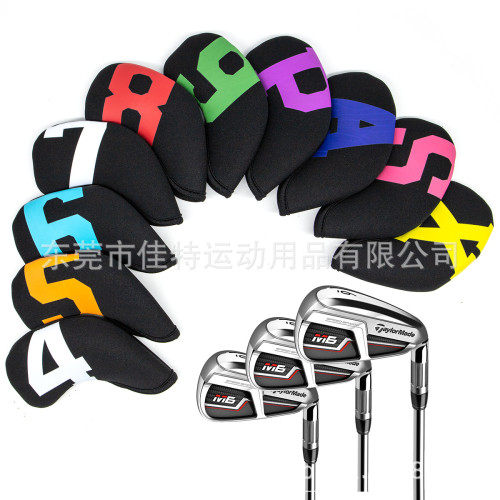 新款潛水料高爾夫鐵桿套4-9PSAX10個裝Golf Iron Head Cover通用