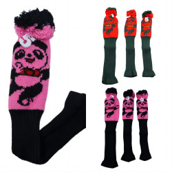 高爾夫球桿套針織熊貓毛線3點套135號木高爾夫用品