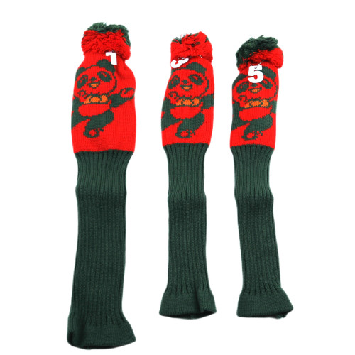 高爾夫球桿套針織熊貓毛線3點套135號木高爾夫用品 高爾夫球桿套針織熊貓毛線3點套135號木高爾夫用品