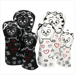 高爾夫愛心貓木桿套一號木/球道木/鐵木桿頭套球桿帽套跨