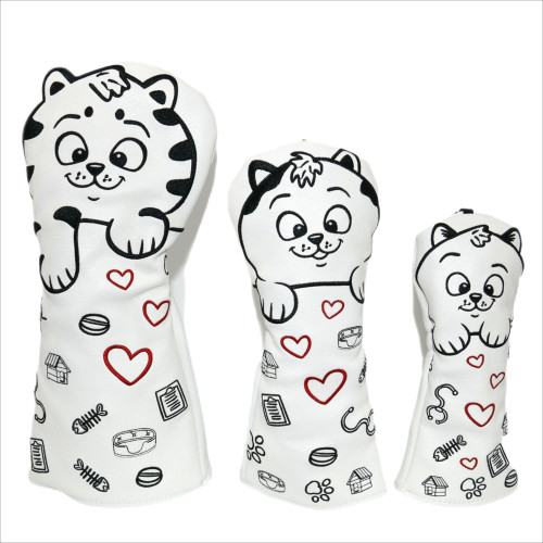 高爾夫愛心貓木桿套一號木/球道木/鐵木桿頭套球桿帽套跨 高爾夫愛心貓木桿套一號木/球道木/鐵木桿頭套球桿帽套跨