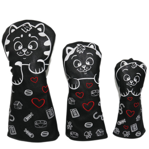 高爾夫愛心貓木桿套一號木/球道木/鐵木桿頭套球桿帽套跨 高爾夫愛心貓木桿套一號木/球道木/鐵木桿頭套球桿帽套跨