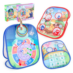 兒童三合一折曡沙包 投擲套圈帳篷室內外遊戯 親子互動禮品玩具