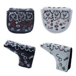 高爾夫三衹小貓推桿頭套愛心帽套直條 方形 半圓磁吸閉合保護套