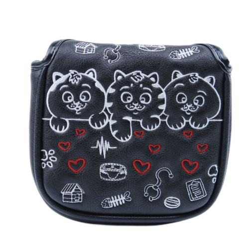 高爾夫三衹小貓推桿頭套愛心帽套直條 方形 半圓磁吸閉合保護套