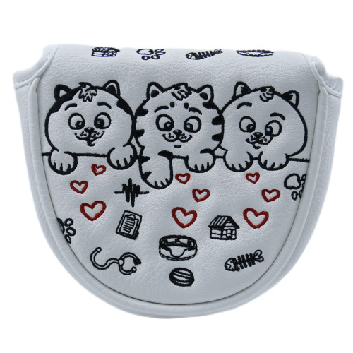 高爾夫三衹小貓推桿頭套愛心帽套直條 方形 半圓磁吸閉合保護套