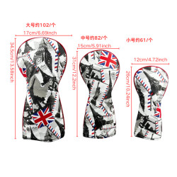 高爾夫木桿套紅米字巴黎鐵塔木桿套球桿帽套高爾夫配件