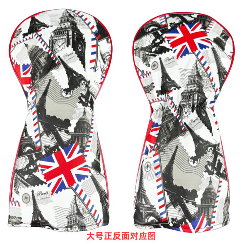 高爾夫木桿套紅米字巴黎鐵塔木桿套球桿帽套高爾夫配件 高爾夫木桿套紅米字巴黎鐵塔木桿套球桿帽套高爾夫配件