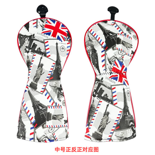 高爾夫木桿套紅米字巴黎鐵塔木桿套球桿帽套高爾夫配件 高爾夫木桿套紅米字巴黎鐵塔木桿套球桿帽套高爾夫配件