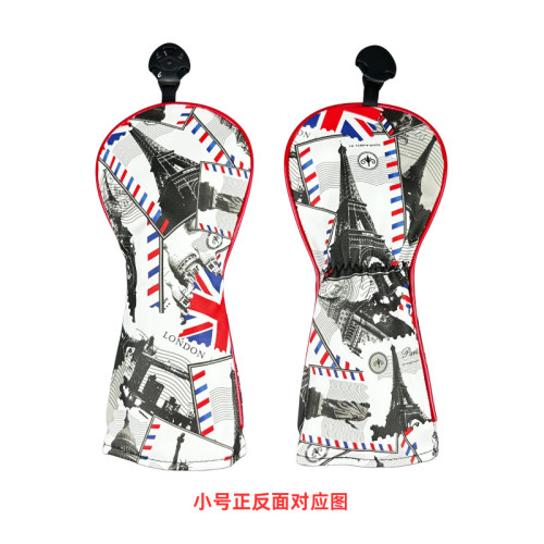 高爾夫木桿套紅米字巴黎鐵塔木桿套球桿帽套高爾夫配件 高爾夫木桿套紅米字巴黎鐵塔木桿套球桿帽套高爾夫配件