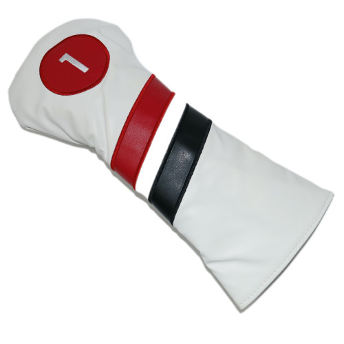 高爾夫雙拼色斜條木桿套一號木/球道木/鐵木桿頭套球桿帽套 高爾夫雙拼色斜條木桿套一號木/球道木/鐵木桿頭套球桿帽套