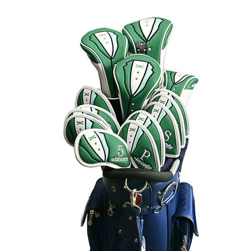 新高爾夫綠夾克木桿套golf大師賽桿頭套PU防水1/3/5/UT號桿套套裝