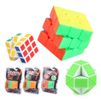 兒童科教智力三階魔方競速實色5.7cm百變魔尺3.4cm魔方