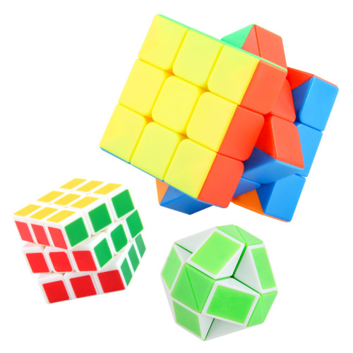 兒童科教智力三階魔方競速實色5.7cm百變魔尺3.4cm魔方