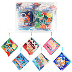  嬰兒撕不爛布書 6頁12面早教認知布書玩具可水洗1套6本