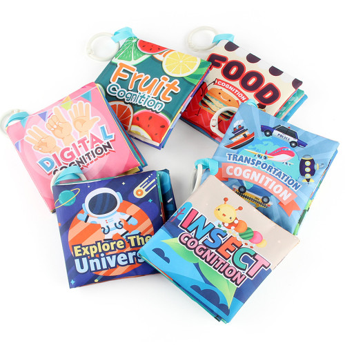 嬰兒撕不爛布書 6頁12面早教認知布書玩具可水洗1套6本 嬰兒撕不爛布書 6頁12面早教認知布書玩具可水洗1套6本