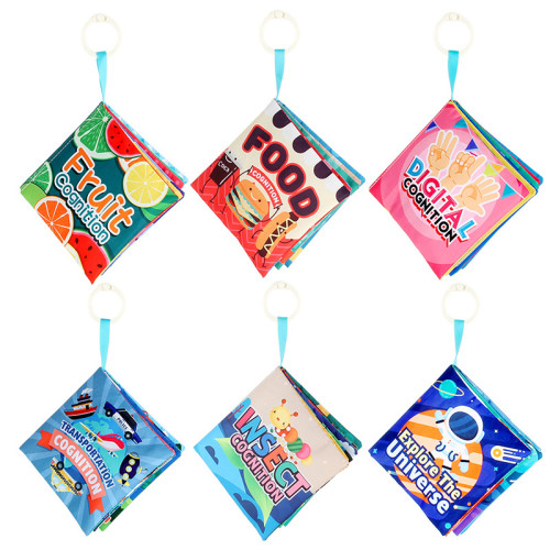 嬰兒撕不爛布書 6頁12面早教認知布書玩具可水洗1套6本 嬰兒撕不爛布書 6頁12面早教認知布書玩具可水洗1套6本