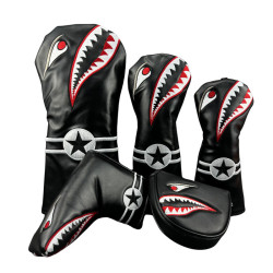 高爾夫鯊魚木桿套一號木球道木鐵木桿推桿套桿頭球頭保護帽套