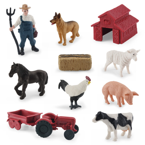 仿真牧羊犬夏爾馬荷斯坦奶牛公雞豬農場生活場景模型靜態擺件 仿真牧羊犬夏爾馬荷斯坦奶牛公雞豬農場生活場景模型靜態擺件