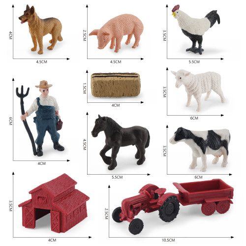 仿真牧羊犬夏爾馬荷斯坦奶牛公雞豬農場生活場景模型靜態擺件 仿真牧羊犬夏爾馬荷斯坦奶牛公雞豬農場生活場景模型靜態擺件