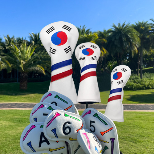 新款韓國高爾夫球桿套鐵桿套木桿套推桿套Iron cover桿頭套Golf 新款韓國高爾夫球桿套鐵桿套木桿套推桿套Iron cover桿頭套Golf