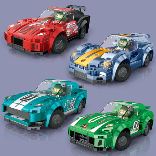 兒童小顆粒拼裝積木賽車汽車積木模型拼裝禮品玩具 兒童小顆粒拼裝積木賽車汽車積木模型拼裝禮品玩具