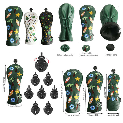 新款高爾夫球桿帽套椰樹木桿套保護套golfheadcover 新款高爾夫球桿帽套椰樹木桿套保護套golfheadcover