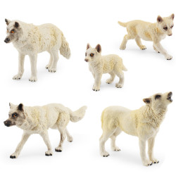 仿真北美動物模型靜態咆哮狼走姿狼幼崽桌面擺件玩具