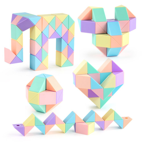 百變魔尺24段益智玩具異形折曡魔尺魔蛇馬卡龍色72段魔尺 百變魔尺24段益智玩具異形折曡魔尺魔蛇馬卡龍色72段魔尺