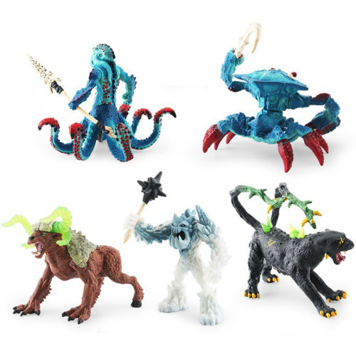 仿真實心神話動物魔獸水蟹怪章魚怪冰魔人石牛黑豹怪靜態模型玩具 仿真實心神話動物魔獸水蟹怪章魚怪冰魔人石牛黑豹怪靜態模型玩具