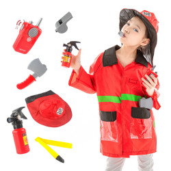 兒童過家家玩具 仿真消防服裝cosplay職業體騐角色扮演消防員