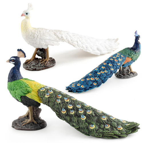 新品仿真動物孔雀模型藍綠白色孔雀靜態裝飾桌面擺件玩具 新品仿真動物孔雀模型藍綠白色孔雀靜態裝飾桌面擺件玩具