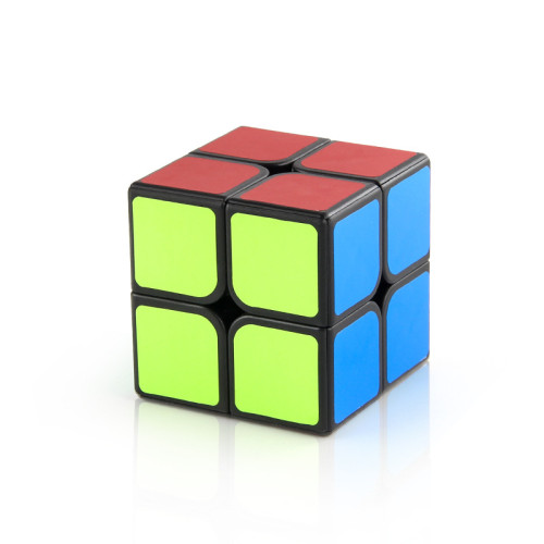 科教帶彈簧順滑二階魔方順滑旋轉實色碳纖維正階魔方盒裝